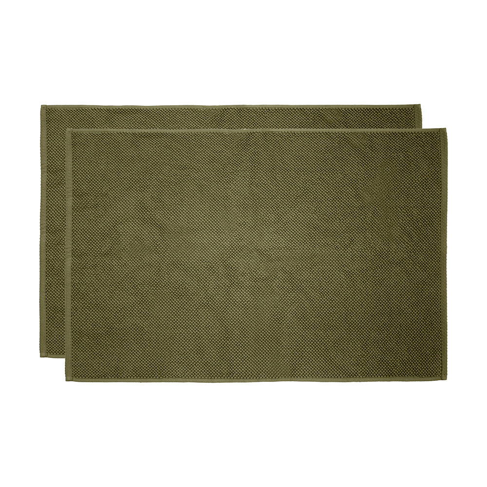 Angove 2pack Bath Mat 50x80cm Olive- Bambury