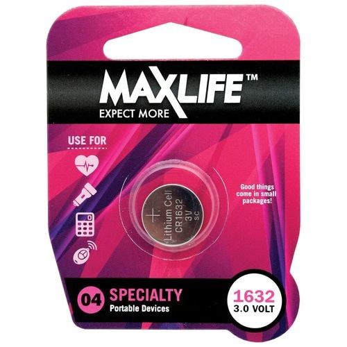 BATTERIES LITHIUM BUTTON - CR1632 MAX LIFE