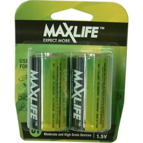 Max-Life Batteries Alkaline  D 2-Pack