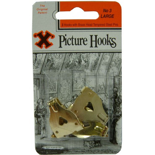 Durable Picture Hooks Bayonet Blister Pack #3 Double for securely displaying photos and artwork on any wall.