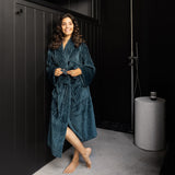 Channel Fleece Robe Petrol M/L