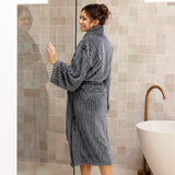 Channel Fleece Robe Steel Medium/Large - Bambury