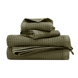 Waffle Hand Towel  40x70cm Olive- Bambury