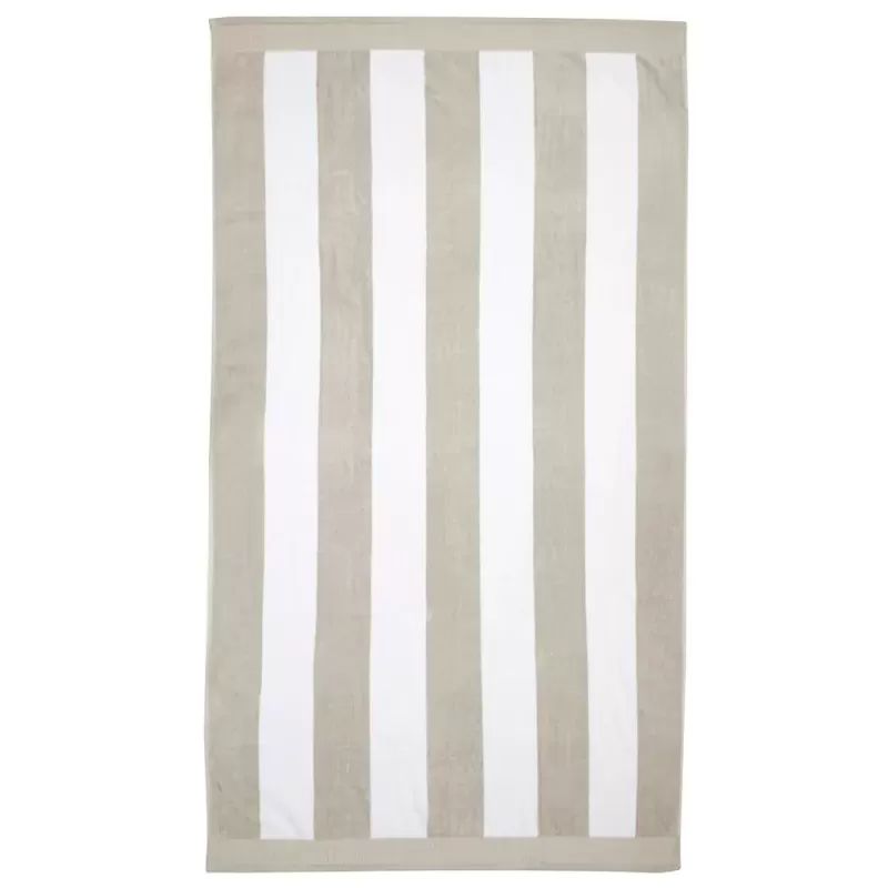 Bambury Classic Stripe Beach Towel - Pebble