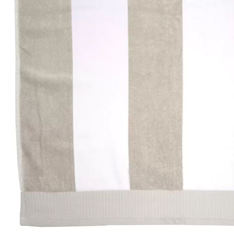 Bambury Classic Stripe Beach Towel - Pebble