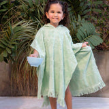 HiLo Cotton Hooded Towel Poncho for Kids 3-7 Years Bambury - Solana Mint