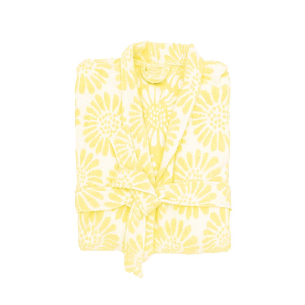 HiLo Cotton Towelling Short Robe L/XL Bambury - Daisy Butter