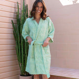 HiLo Cotton Towelling Short Robe S/M Bambury - Solana Mint