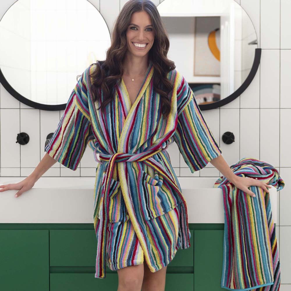 Prism 100% Cotton Terry Short Bath Robe L/XL Bambury