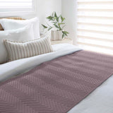 Herringbone Polyester Microfibre Bed Runner 270 x 60cm Bambury - Mauve