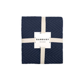 Herringbone Polyester Microfibre Bed Runner 270 x 60cm Bambury - Navy