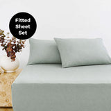 BedT Organica Cotton Tencel Fitted Sheet Set Bambury - King Single Sage