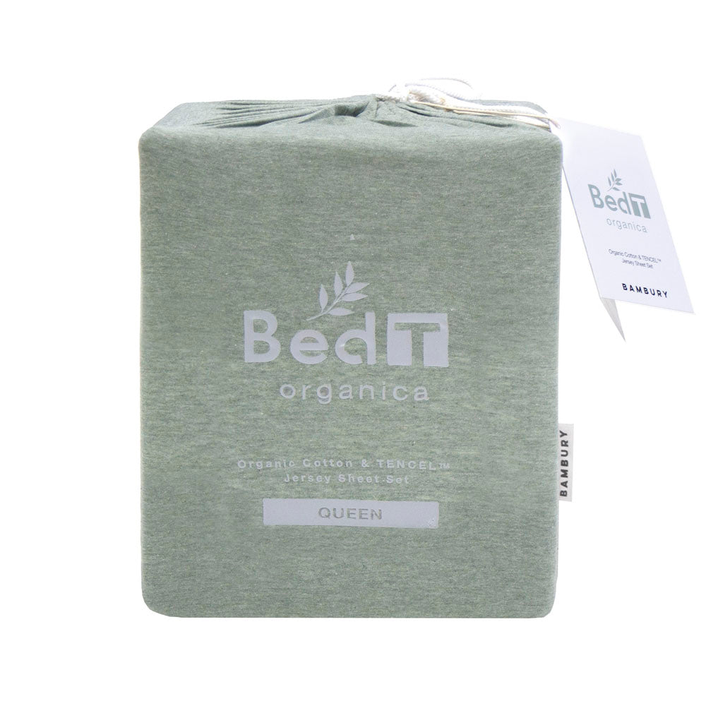 BedT Organica Cotton Tencel Fitted Sheet Set Bambury - King Sage