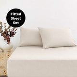 BedT Organica Cotton Tencel Fitted Sheet Set Bambury - Extra Long Single Stone