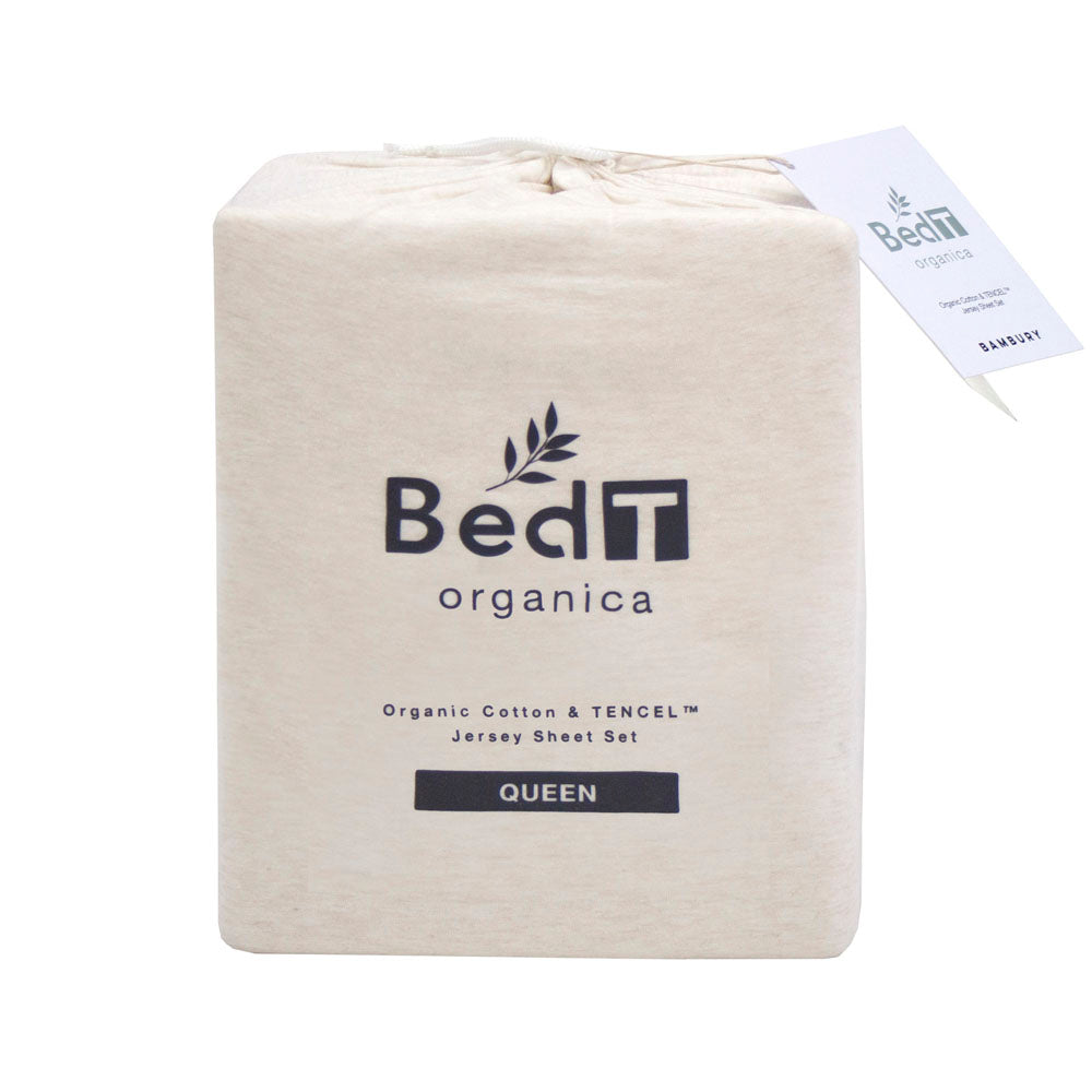 BedT Organica Cotton Tencel Fitted Sheet Set Bambury - Extra Long Single Stone