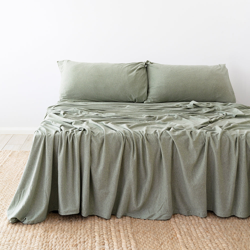 BedT Organica Sheet Set Sage Double- Bambury