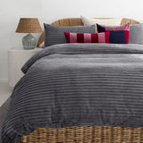 Channel Duvet / Quilt Cover Set Steel Super King - Bambury