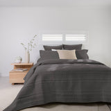 Flinders Coverlet Set Charcoal Single / Double - BAMBURY