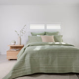 Flinders Coverlet Set Sage Queen / King - BAMBURY