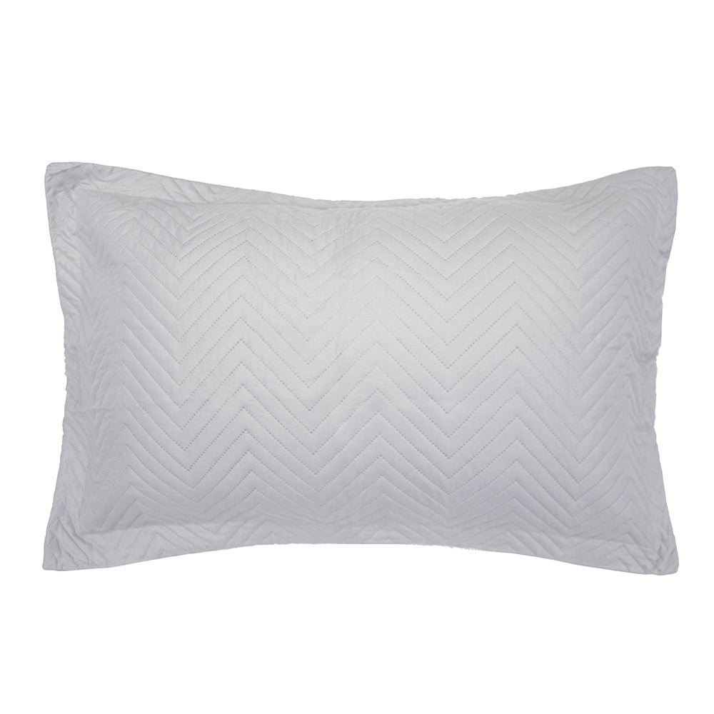 Herringbone Embossed Coverlet Set Silver Queen / King- Bambury