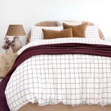 Grid Boysenberry Flannelette Duvet / Quilt Cover Set Double - Bambury