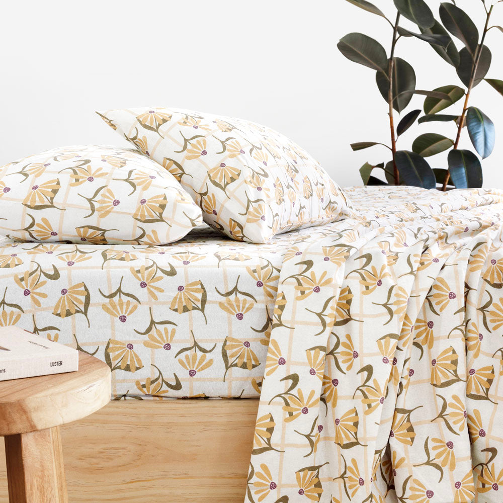 Arlo Flannelette Sheet Set King Single - Bambury