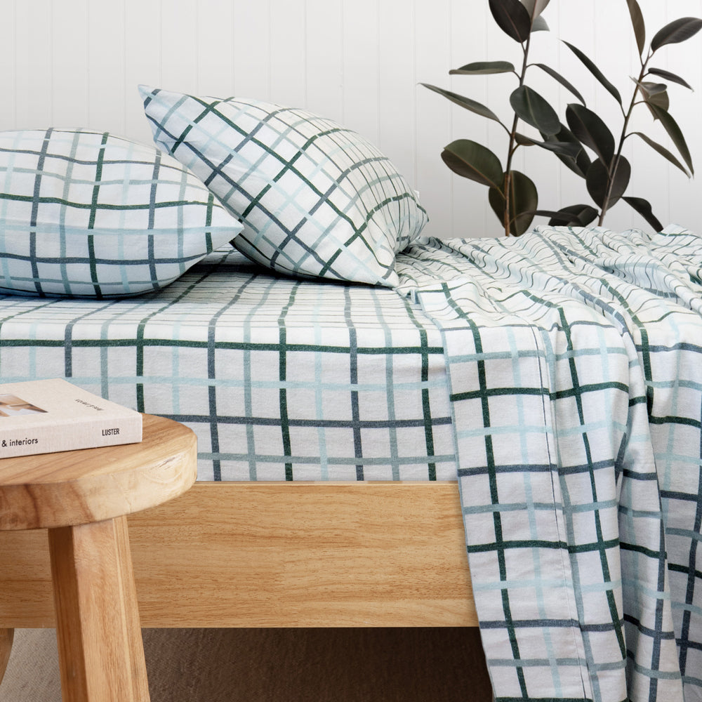 Campbell Flannelette Sheet Set King Single
