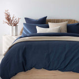 Dorset Cotton Waffle Quilt Cover Set Bambury - Super King Navy