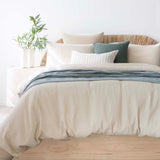 Dorset Cotton Waffle Quilt Cover Set Bambury - Queen Stone