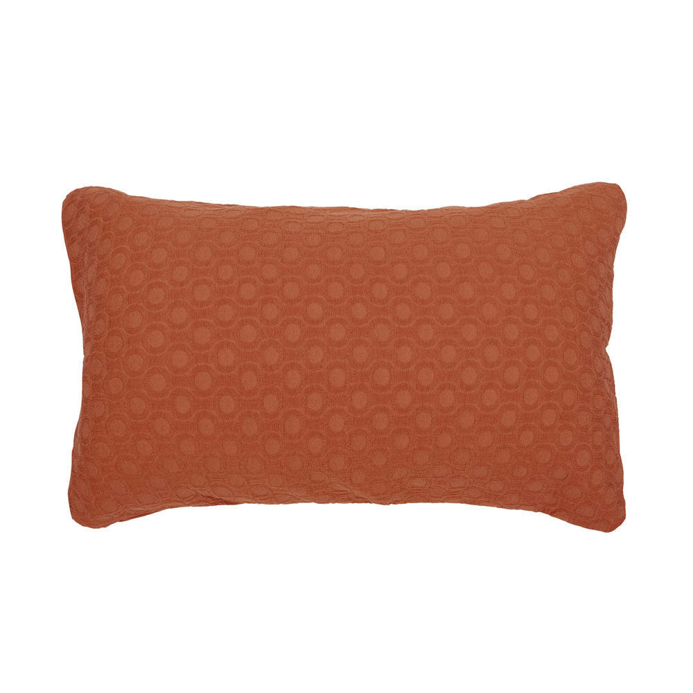 Luna Jacquard Duvet / Quilt Cover Set Rust Queen - Bambury