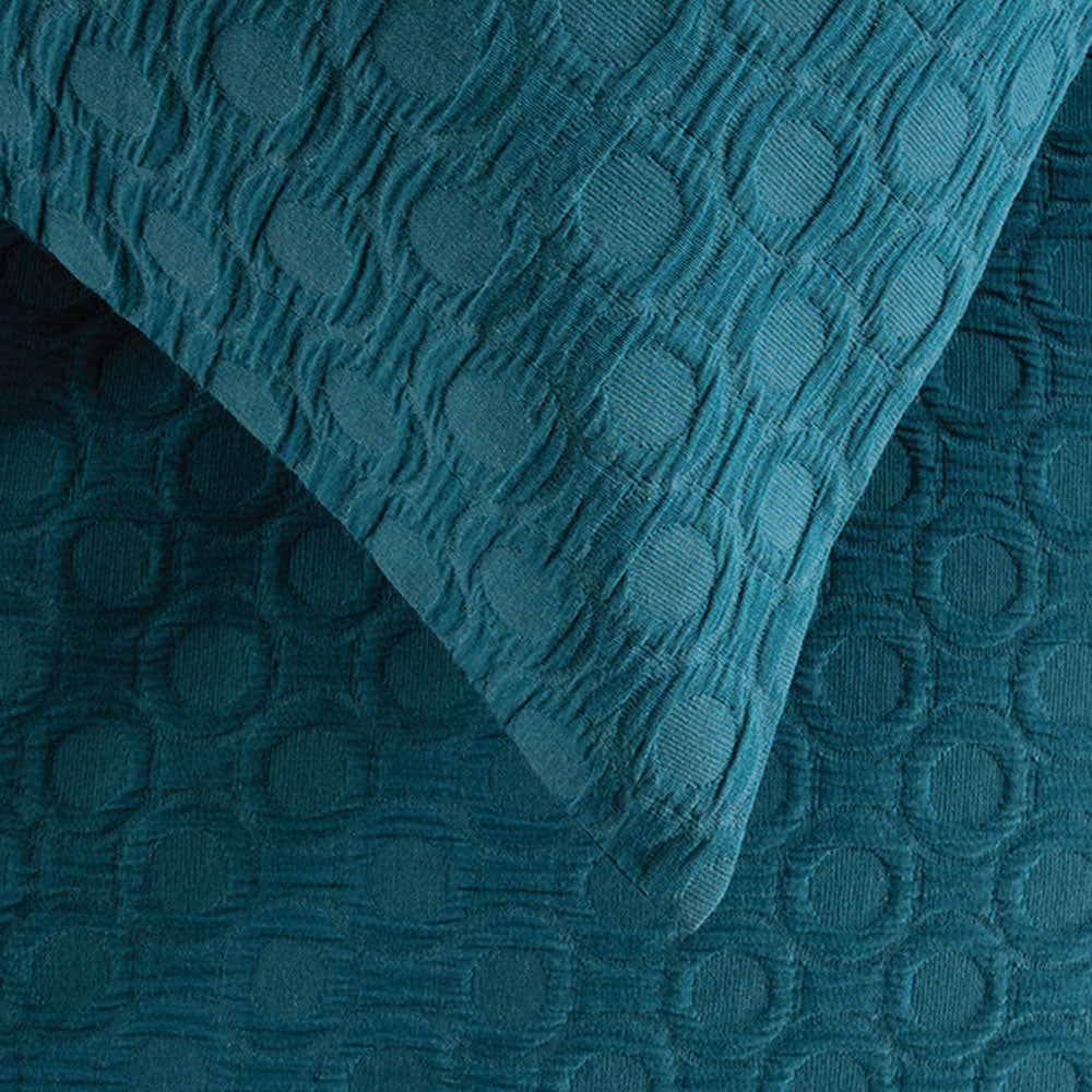 Luna Jacquard Duvet / Quilt Cover Set Teal King - Bambury