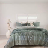 Sullivan Quilt / Duvet Cover Set Sage Double - BAMBURY