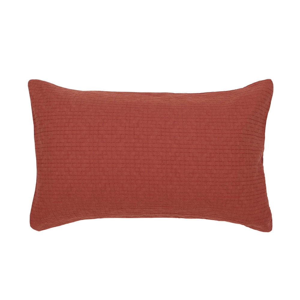 Trellis Jacquard Duvet / Quilt Cover Set Brick Queen - Bambury