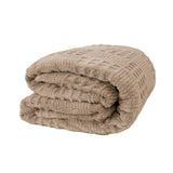 Lattice Sherpa Blanket Latte Super King Bed