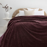 Lattice Sherpa Blanket Raisin Single - Bambury