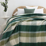 Nolan Wool Bamboo Blanket Forest Check Double/Queen - Bambury