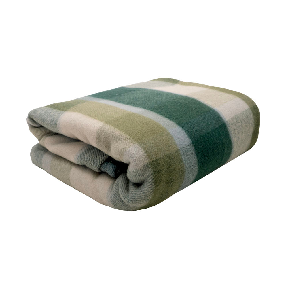 Nolan Wool Bamboo Blanket Forest Check Double/Queen - Bambury
