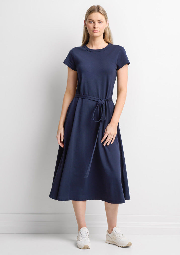 Grace Womens T-Shirt Midi Dress - Black
