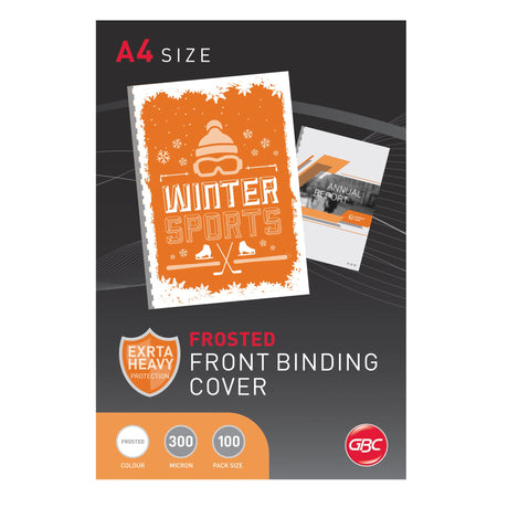 GBC Binding Cover A4 Polycover Frosted Pk100, premium tear-resistant covers for professional document presentations.