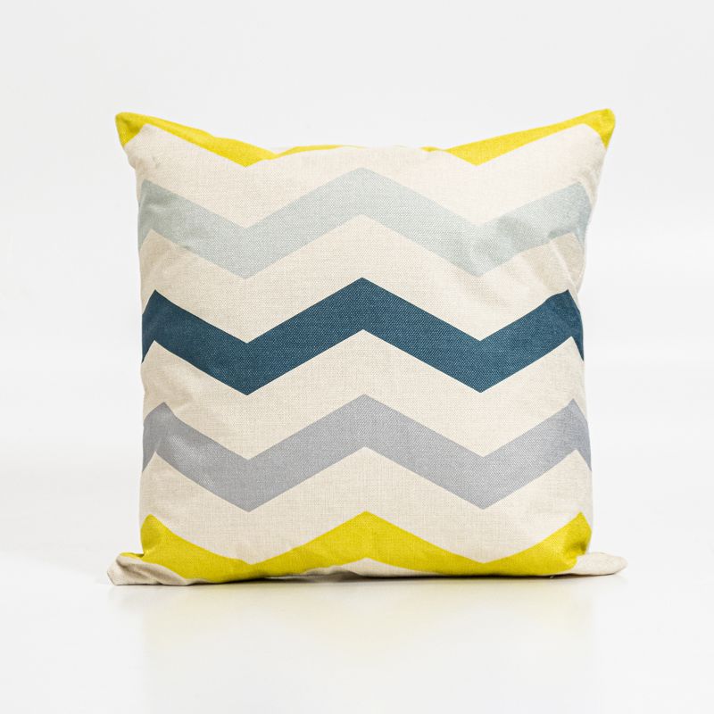 Harris Cushion Cover Yellow Zig Zag - Square