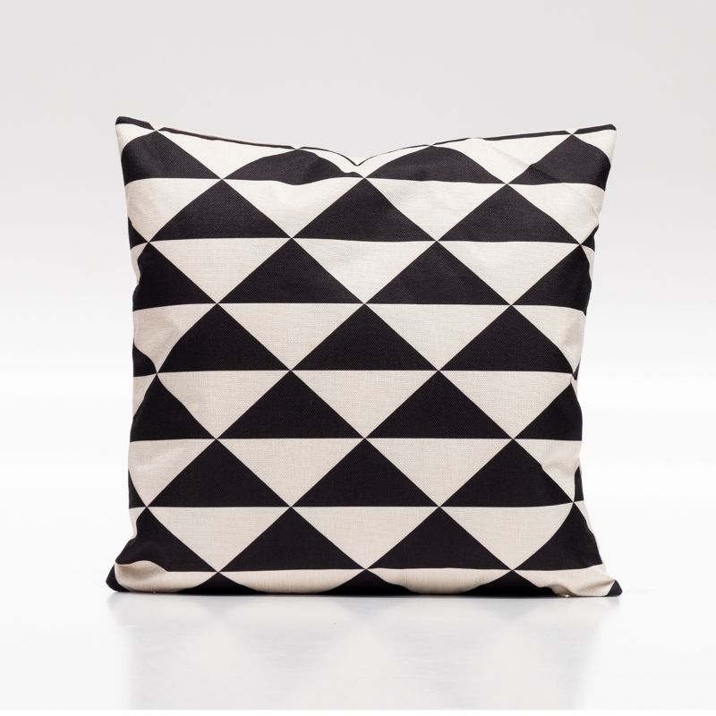 Harris Cushion Cover Black & White Triangles - Square