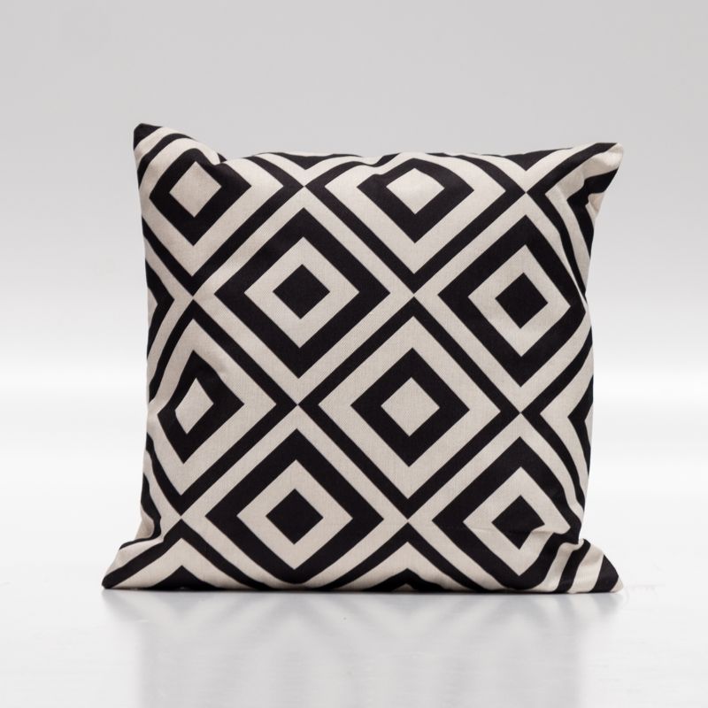 Harris Cushion Cover Black & White Squares - Square