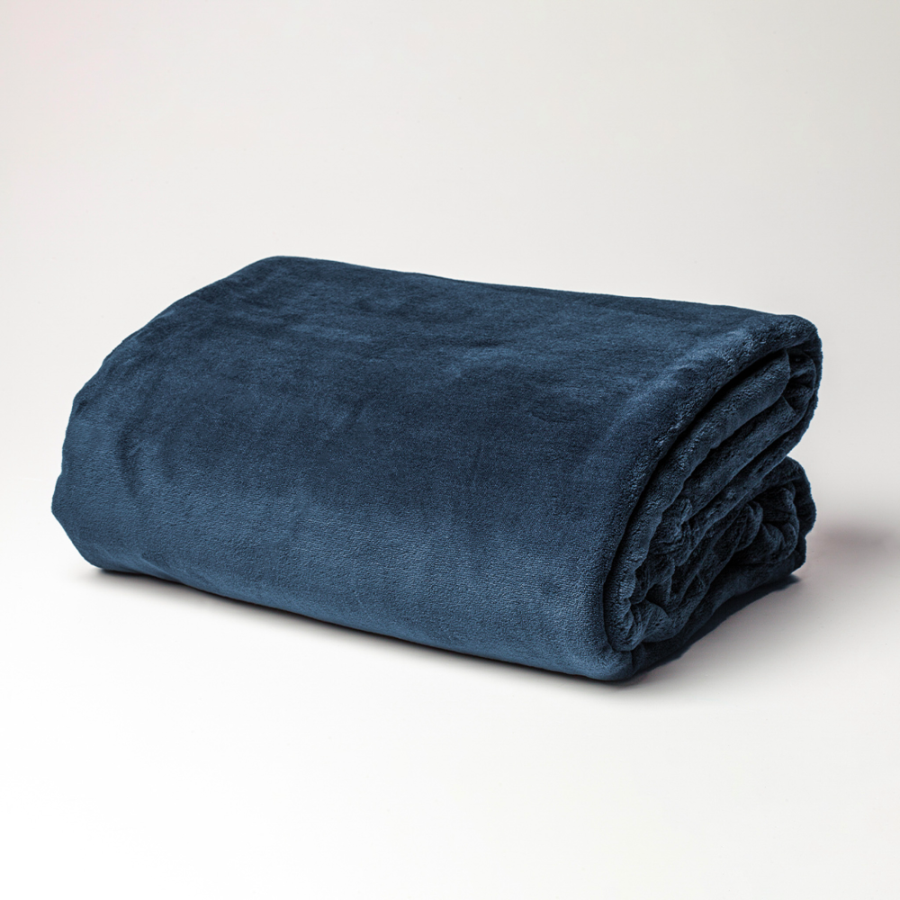 DreamTicket Coral Fleece Blanket Navy - Single/Double