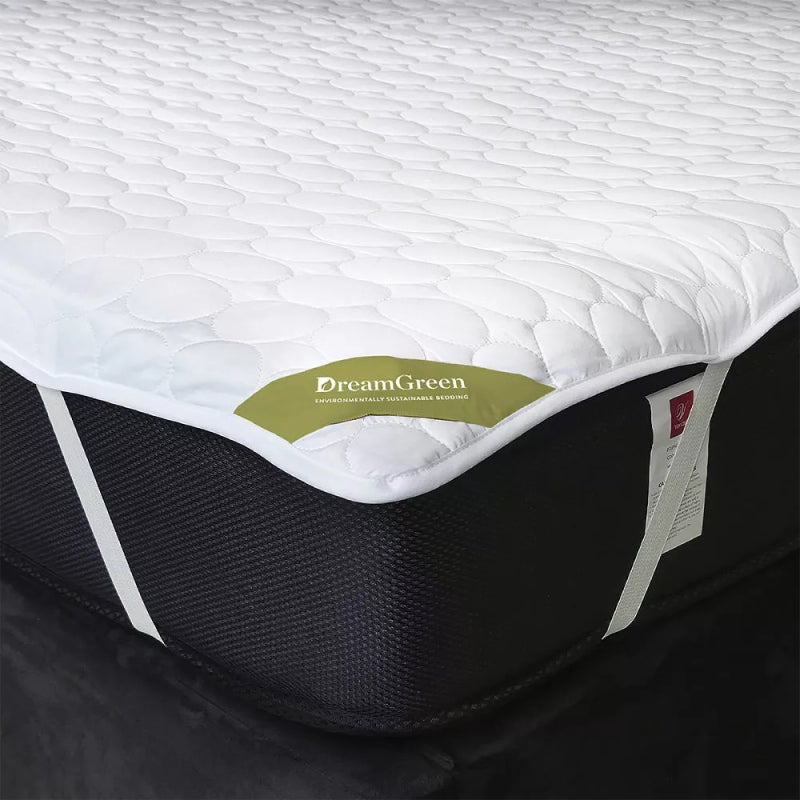 Quilted Mattress Protector - DreamGreen Corner Strap Split & Zip (Super King)