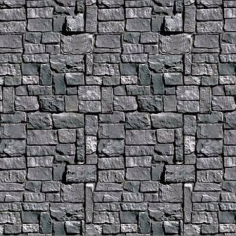 Backdrop Wall Stone Scene Setter: 1.2m x 9.1m realistic stone wall for stunning indoor/outdoor decor and photo opportunities.