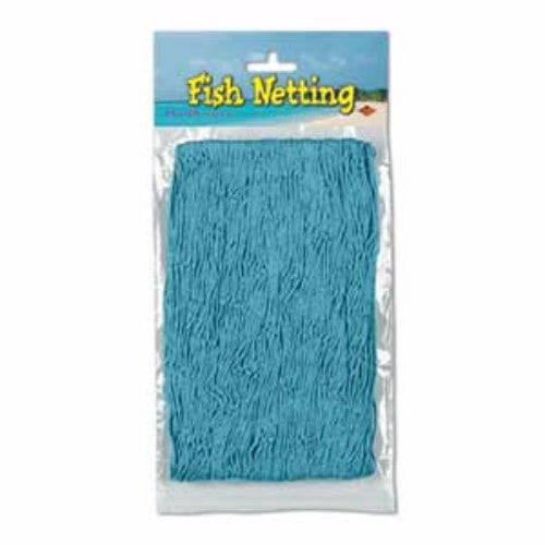 Teal fish netting 1.2m x 3.65m for coastal decor, perfect for events, backdrops, and home styling.
