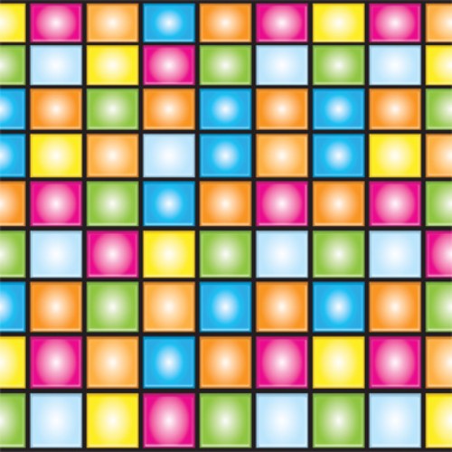 Vibrant disco-themed backdrop border, 60.96cm high and 9.1m long, perfect for festive party decor.