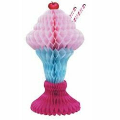 A stunning 35cm high honeycomb ice cream sundae with layers of ice cream and toppings, perfect for celebrations.
