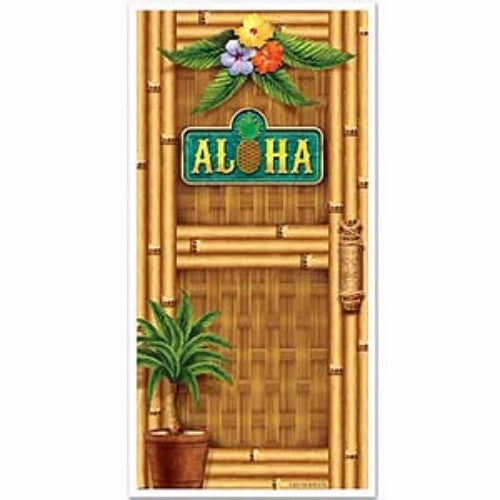 Vibrant Aloha Door Poster (152cm x 76cm) adds a tropical touch, perfect for home decor and events.