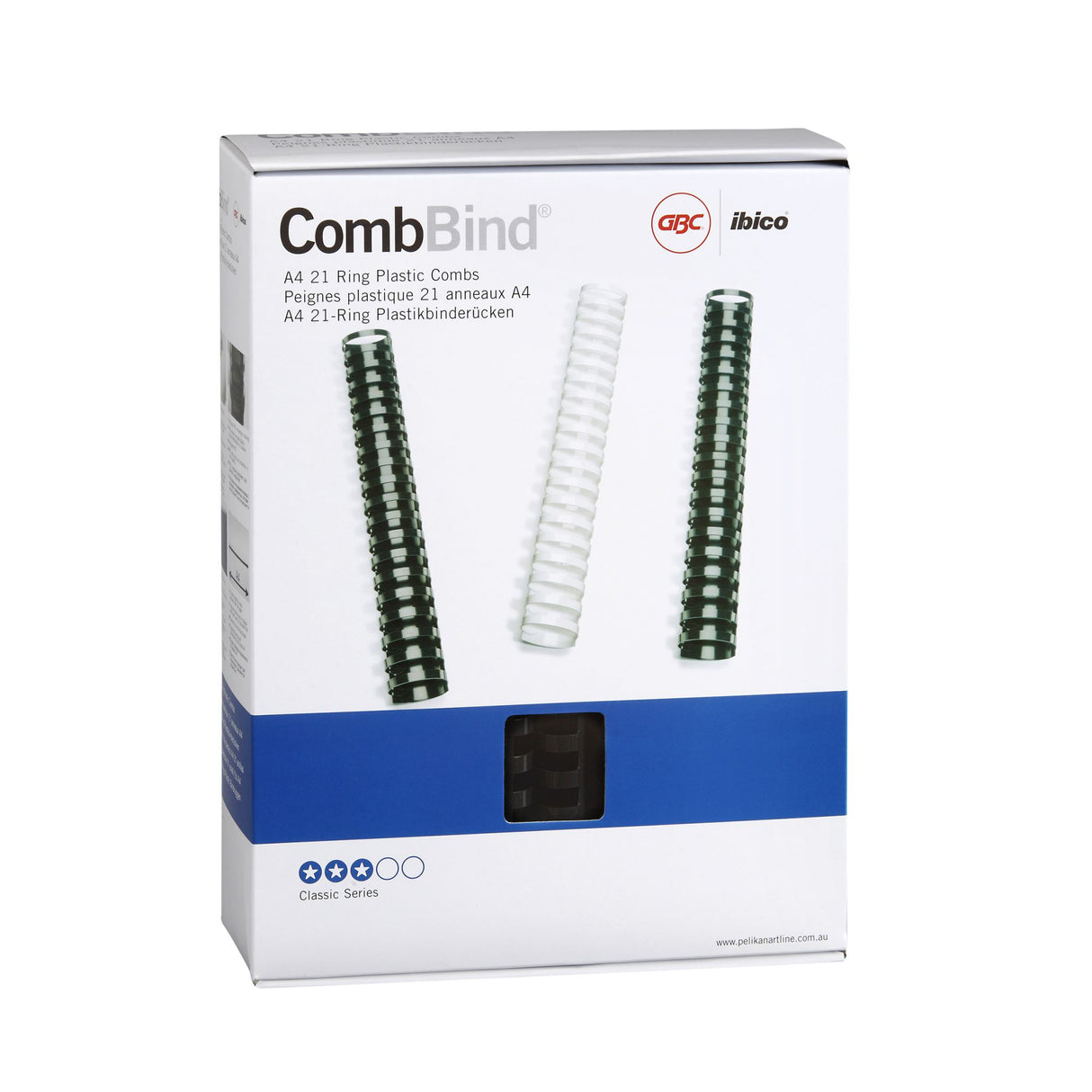 GBC Binding Comb 32mm Black pack of 50, ideal for creating professional, lay-flat bound documents with any standard machine.